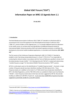 GVF African Telecommunications Union Information Paper on WRC