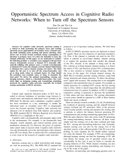 Opportunistic Spectrum Access in Cognitive Radio Networks: When