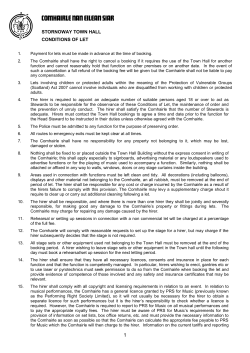 STORNOWAY TOWN HALL CONDITIONS OF LET