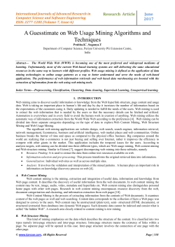 A Guesstimate on Web Usage Mining Algorithms and