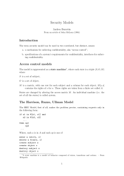 Security Models - Andrea Burattin, Ph.D.