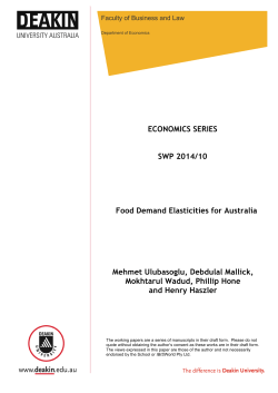 Food Demand in Australia