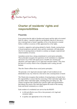 Charter of resident`s rights and responsibilities