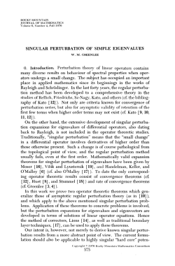 SINGULAR PERTURBATION OF SIMPLE EIGENVALUES 0