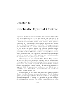 Stochastic Optimal Control