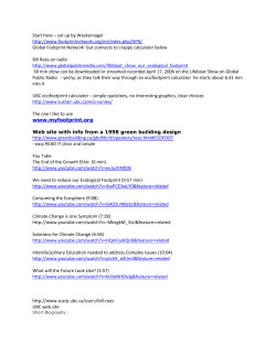 Start here &ndash; set up by Wackernagel http://www.footprintnetwork.org