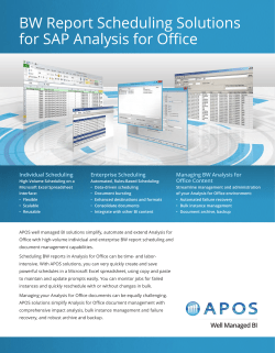 BW Report Scheduling Solutions for SAP Analysis for Office