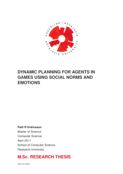 DYNAMIC PLANNING FOR AGENTS IN GAMES USING SOCIAL