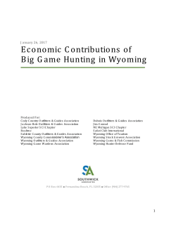 Economic Contributions of Big Game Hunting in Wyoming
