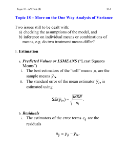 One Way Analysis of Variance - UF Department of Statistics