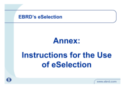 EBRD s eSelection