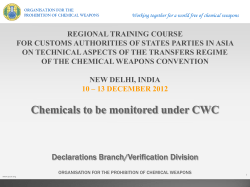 Chemicals to be Monitored Under the Chemical Weapons Convention