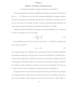 Chapter 2 Radiative transitions and photoprocesses 2.1 Transition