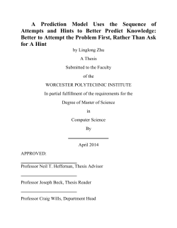 A Prediction Model Uses the Sequence of Attempts and Hints to
