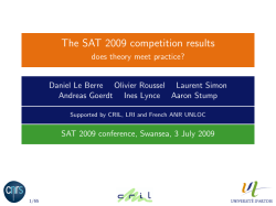 The SAT 2009 competition results - does theory
