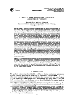 A GENETIC APPROACH TO THE QUADRATIC ASSIGNMENT