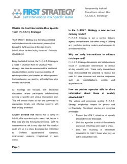 Frequently Asked Questions about FIRST Strategy in