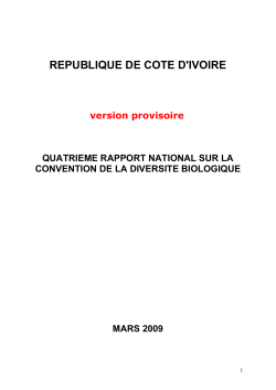 CBD Fourth National Report - C&ocirc;te d`Ivoire (French version)