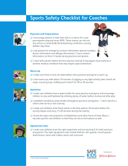 Sports Safety Checklist for Coaches