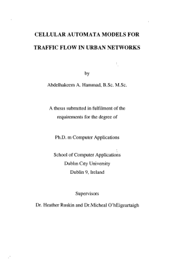 cellular automata models for traffic flow in urban - DORAS