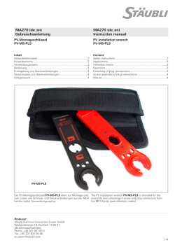 MA270 - Electrical connectors and contacts by St&auml;ubli Electrical