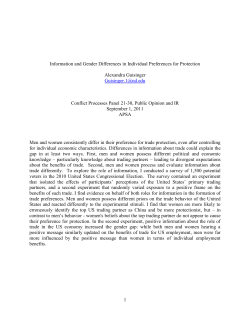 1 Information and Gender Differences in Individual Preferences for