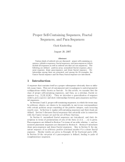 Proper Self Containing Sequences, Fractal Sequences, and