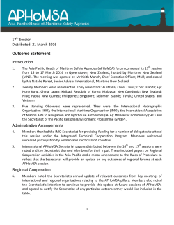 Outcome Statement - Australian Maritime Safety Authority