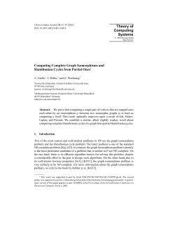 Theory of Computing Systems - CCC - Heinrich-Heine