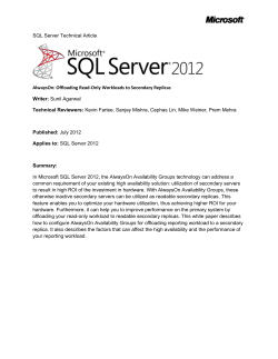 Offloading Read-Only Workloads to Secondary Replicas