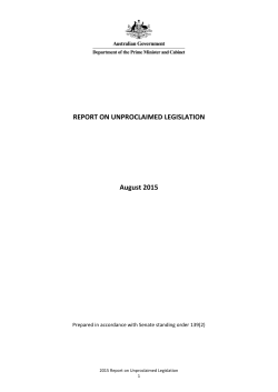 2015 Report on Unproclaimed Legislation