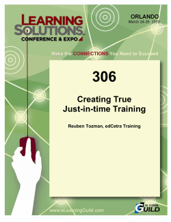 Creating True Just-in-time Training