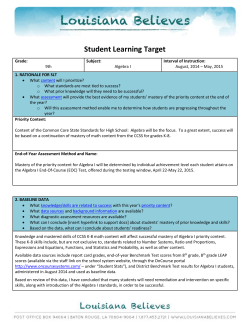 Student Learning Target