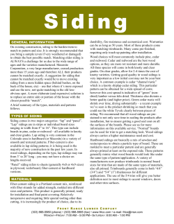 GENERAL INFORMATION On existing