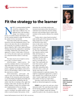 Fit the strategy to the learner