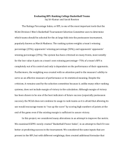Evaluating RPI: Ranking College Basketball Teams Saj Sri