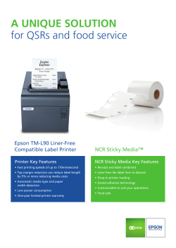 A UNIQUE SOLUTION for QSRs and food service