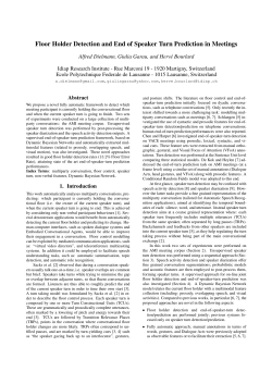 Floor Holder Detection and End of Speaker Turn