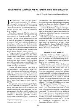 international tax policy: are we heading in the right direction?