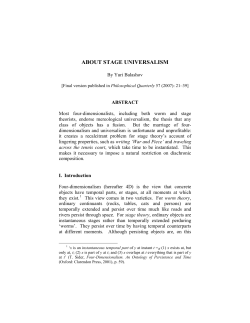 about stage universalism