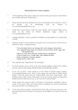Instructions for Team Captains - Sutton and Cheam Badminton Club