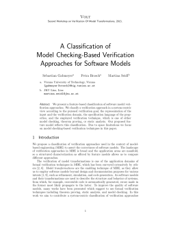 A Classification of Model Checking-Based Verification Approaches