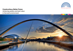 Constructing a Better Future Achieving quality and best value in the