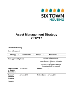 Asset Management Strategy 2012/17 Document Tracking Name of