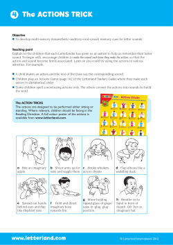 Letterland Teaching Strategy 4: The ACTIONS TRICK