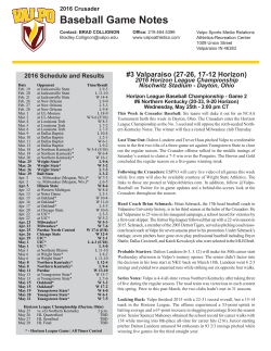 Current Game Notes - ValpoAthletics.com