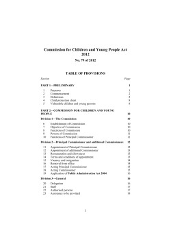 Commission for Children and Young People Act 2012