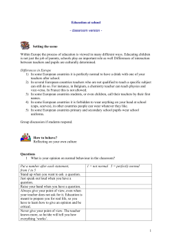 Education in the classroom