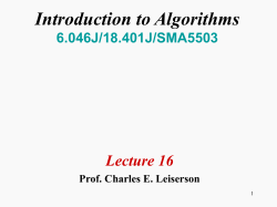Introduction to Algorithms 6.046J/18.401J/SMA5503