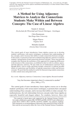 A Method for Using Adjacency Matrices to Analyze the Connections